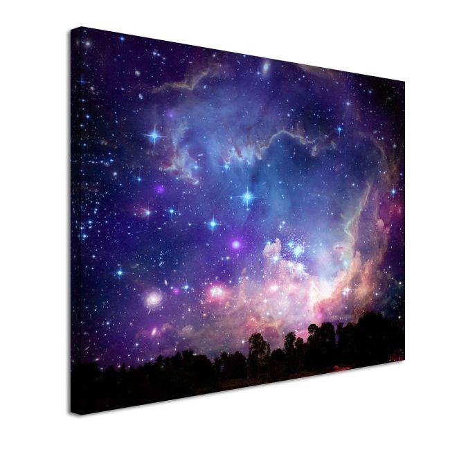 Πίνακας σε καμβά Galaxy on night cloud