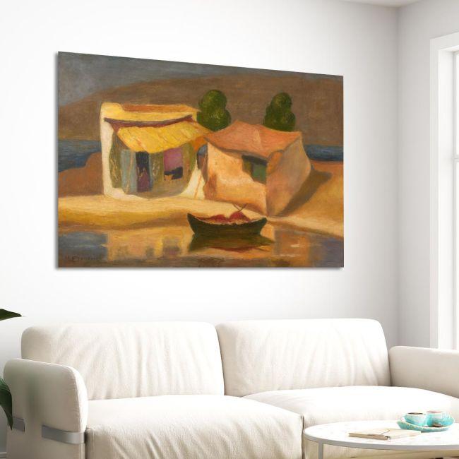 Canvas print Houses by the sea, Oikonomou M.