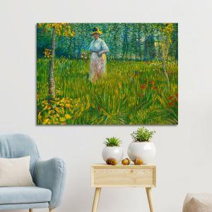 Πίνακας ζωγραφικής A woman walking in a garden, Vincent van Gogh