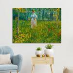 Canvas print A woman walking in a garden, Vincent van Gogh