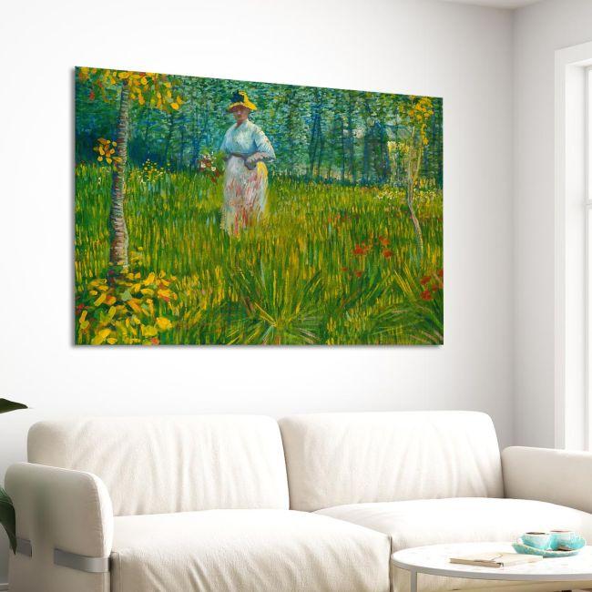 Πίνακας ζωγραφικής A woman walking in a garden, Vincent van Gogh