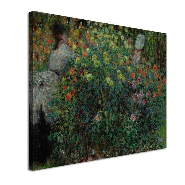 Πίνακας ζωγραφικής Two women among the flowers, Monet C.