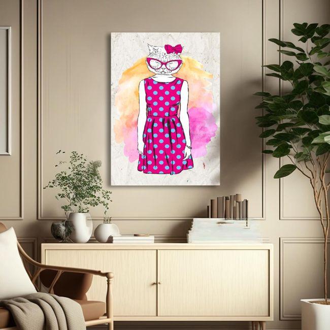 Canvas print Cat hipster
