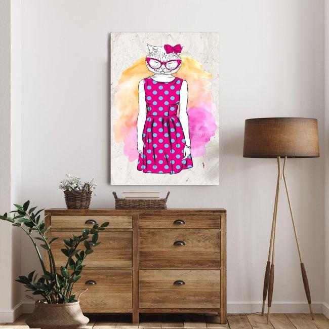 Canvas print Cat hipster
