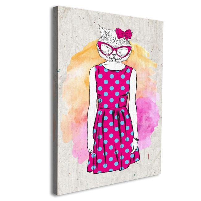 Canvas print Cat hipster