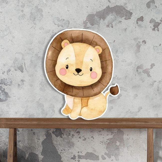 Ξύλινη φιγούρα εκτυπωμένη, ζωγραφιστό λιονταράκι