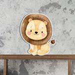 Ξύλινη φιγούρα εκτυπωμένη, ζωγραφιστό λιονταράκι