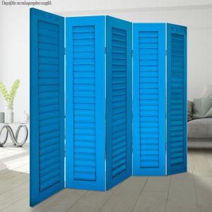 Room divider Old shutters sea blue