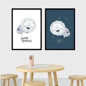 Kids canvas print Sleepy Lion, diptych