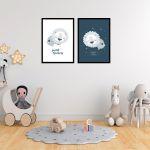Kids canvas print Sleepy Lion, diptych