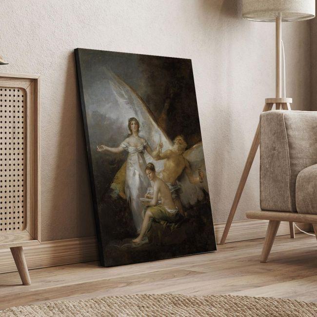 Canvas print Truth rescued by Time witnessed by History, Goya F.