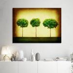 Πίνακας σε καμβά Δέντρα, Trees retro