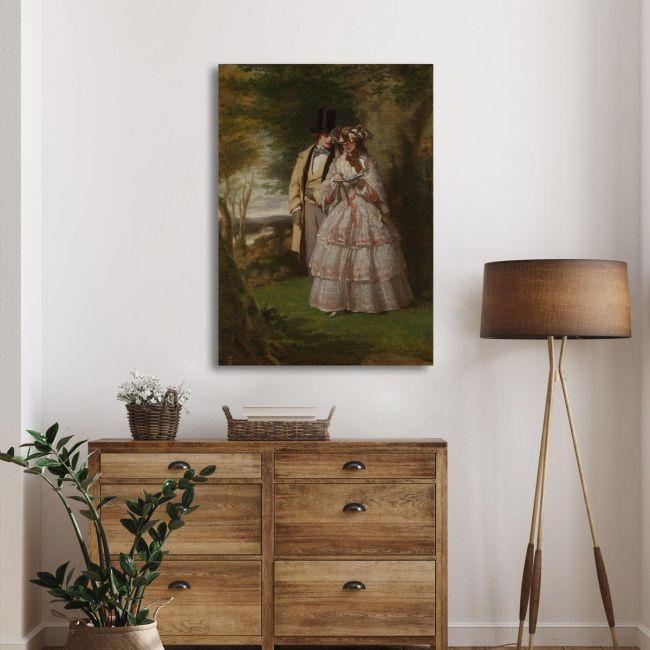 Canvas print Couple central figures in Derby Day William Powell Frith