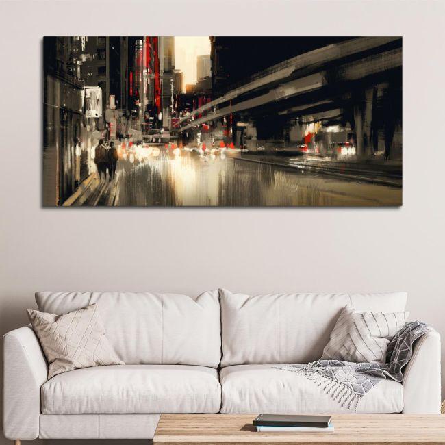 Canvas printAbstract city scenery, panoramic