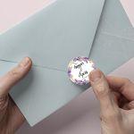 Αυτοκόλλητη ετικέτα Στεφάνι λουλουδιώνκαι ονόματα ζευγαριού 3 