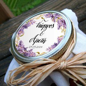 Sticker label watercolor wreath couple names 3 2