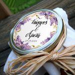 Sticker label watercolor wreath couple names 3