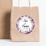 Αυτοκόλλητη ετικέτα Στεφάνι λουλουδιώνκαι ονόματα ζευγαριού 2