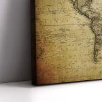 Canvas print Vintage world map 1814, two panels