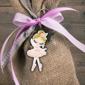 Wooden figure Princess ballerina blonde hair for baptism