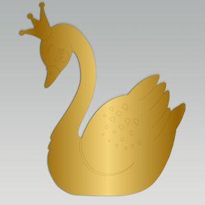 Gold Plexiglas figure, Swan 2