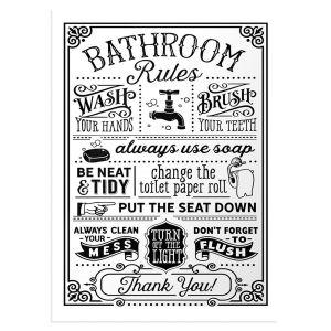 Poster Bathroom rules vintage 2
