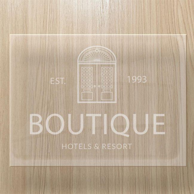 Entrance Sign transparent plexiglass engraved