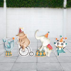 Wooden figures circus animals