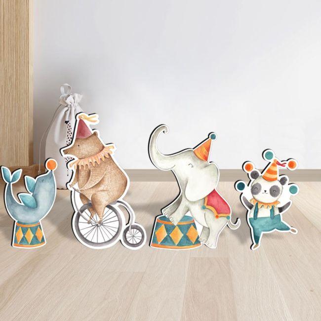 Wooden figures circus animals