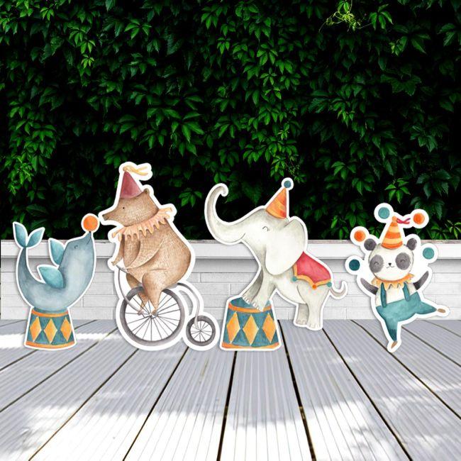 Wooden figures circus animals