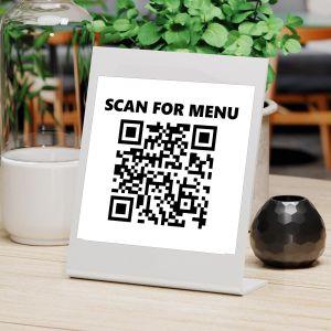 Αυτοκόλλητη ετικέτα scan for menu, τετράγωνη 