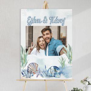 Canvas print Wedding welcome with photo, Summer I