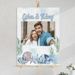 Canvas print Wedding welcome with photo, Summer I