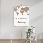 Canvas printbaptism welcome, World map, a new adventure