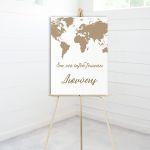 Canvas printbaptism welcome, World map, a new adventure