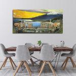 Canvas print Ruins of the Greek theater at Taormina, Tivadar Csontvary Kosztka panoramic