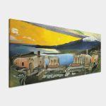 Πίνακας ζωγραφικής Ruins of the Greek theater Taormina, Tivadar Csontvary Kosztka panoramic