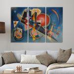Canvas print In the blue, W. Kandinsky,3 panels