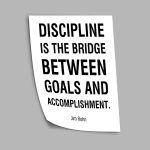 Poster Discipline is the bridge between goals and accomplishment, Jim Rohn