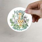 Labels thank you, Savana animals party