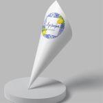 Paper candy cones Blue tiles lemons