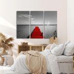 Canvas print Red dock, 3 panels