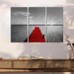 Canvas print Red dock, 3 panels