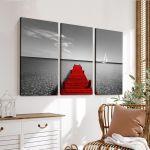 Canvas print Red dock, 3 panels