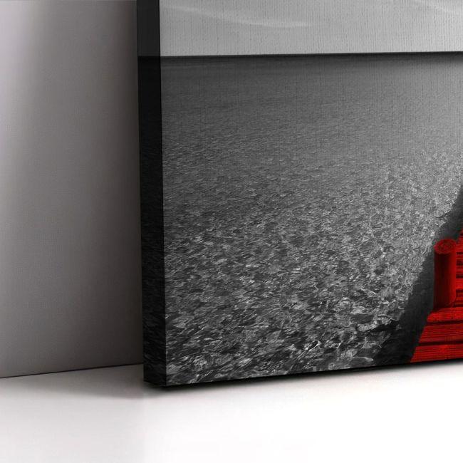 Πίνακας σε καμβά Κόκκινη προβλήτα, Red view, τρίπτυχος