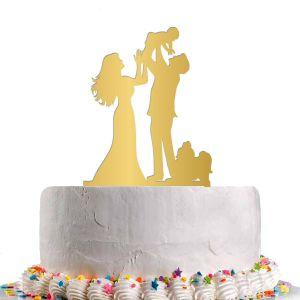 Cake topper Family and dog