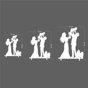 Οικογένεια με σκυλάκι, Cake topper τούρτας ξύλινο ή plexi 2