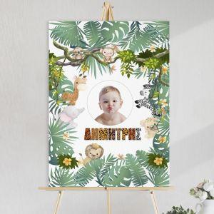 Canvas print  welcome to my baptism, Animal print 2 with photo