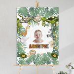 Canvas print  welcome to my baptism, Animal print 2 with photo