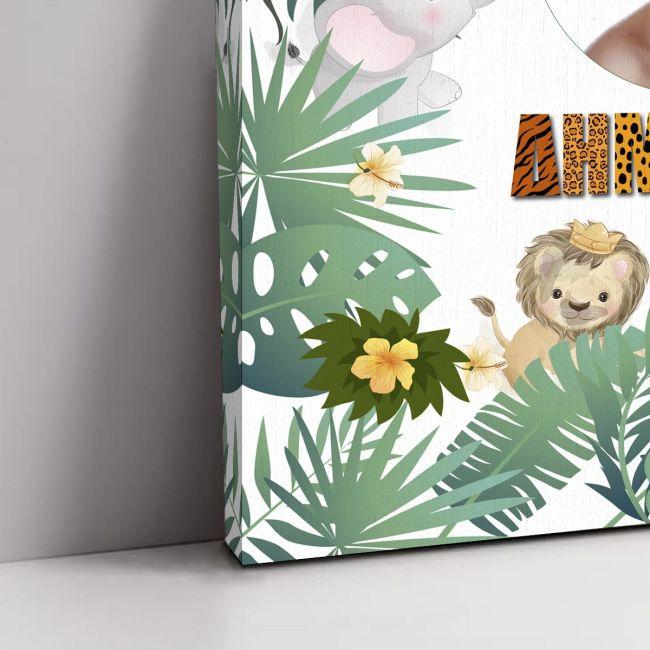 Canvas print  welcome to my baptism, Animal print 2 with photo